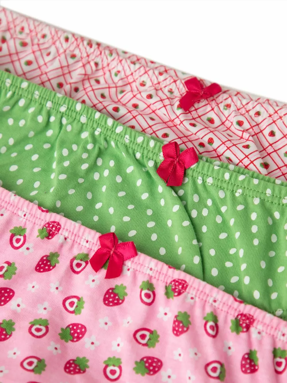 Παιδικό Σλιπ MINERVA για Κορίτσι Strawberries - 100% Αγνό Βαμβάκι - Πακέτο με 3