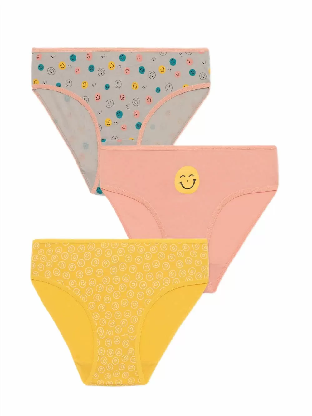 Εφηβικό Σλιπ MINERVA για Κορίτσι Smiles - 100% Αγνό Βαμβάκι - Πακέτο με 3