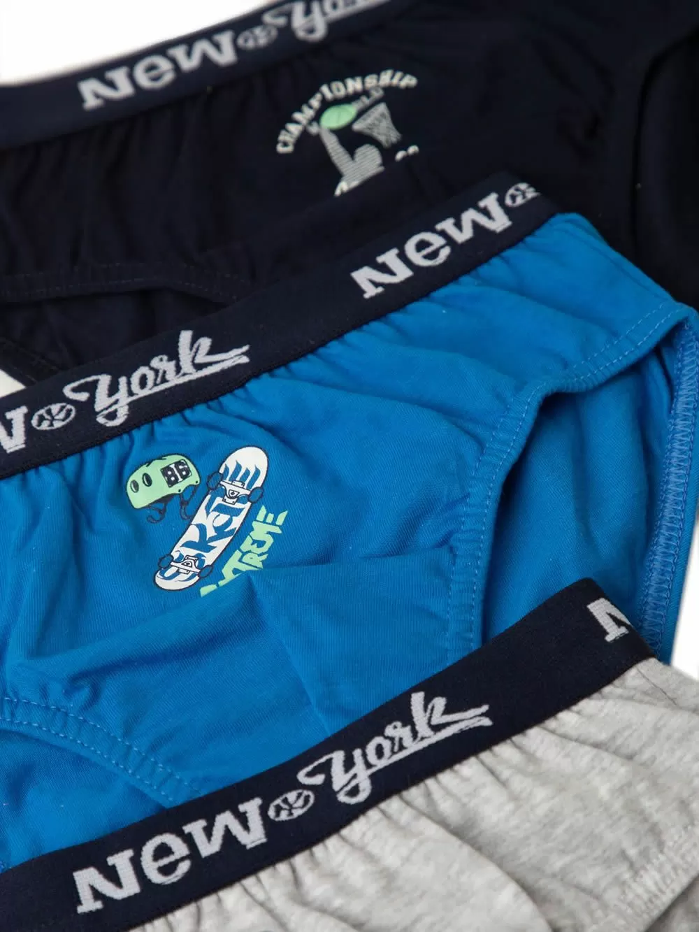 Παιδικό Σλιπ MINERVA για Αγόρι New York - 100% Αγνό Βαμβάκι - Πακέτο με 3