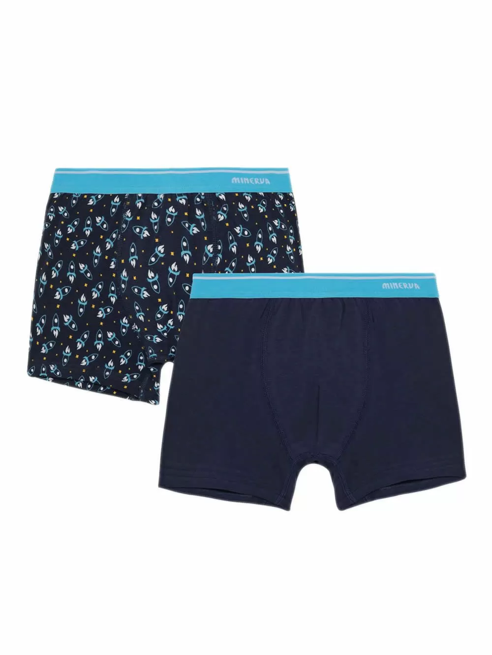 Παιδικό Boxer MINERVA για Αγόρι Rockets - Απαλό Βαμβάκι - Πακέτο με 2