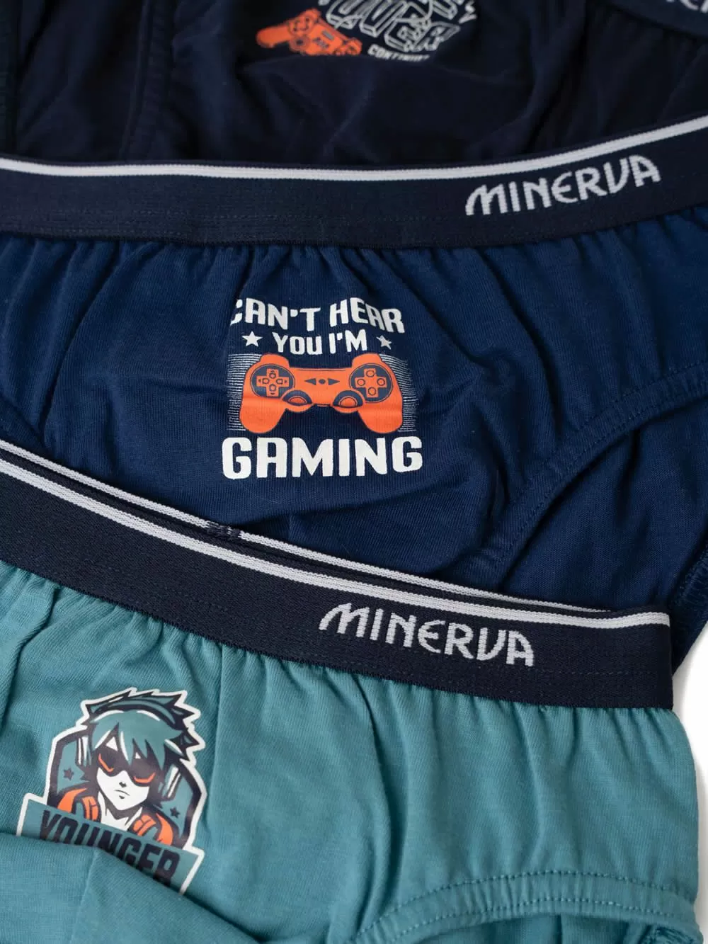 Παιδικό Σλιπ MINERVA για Αγόρι Gamer - 100% Αγνό Βαμβάκι - Πακέτο με 3