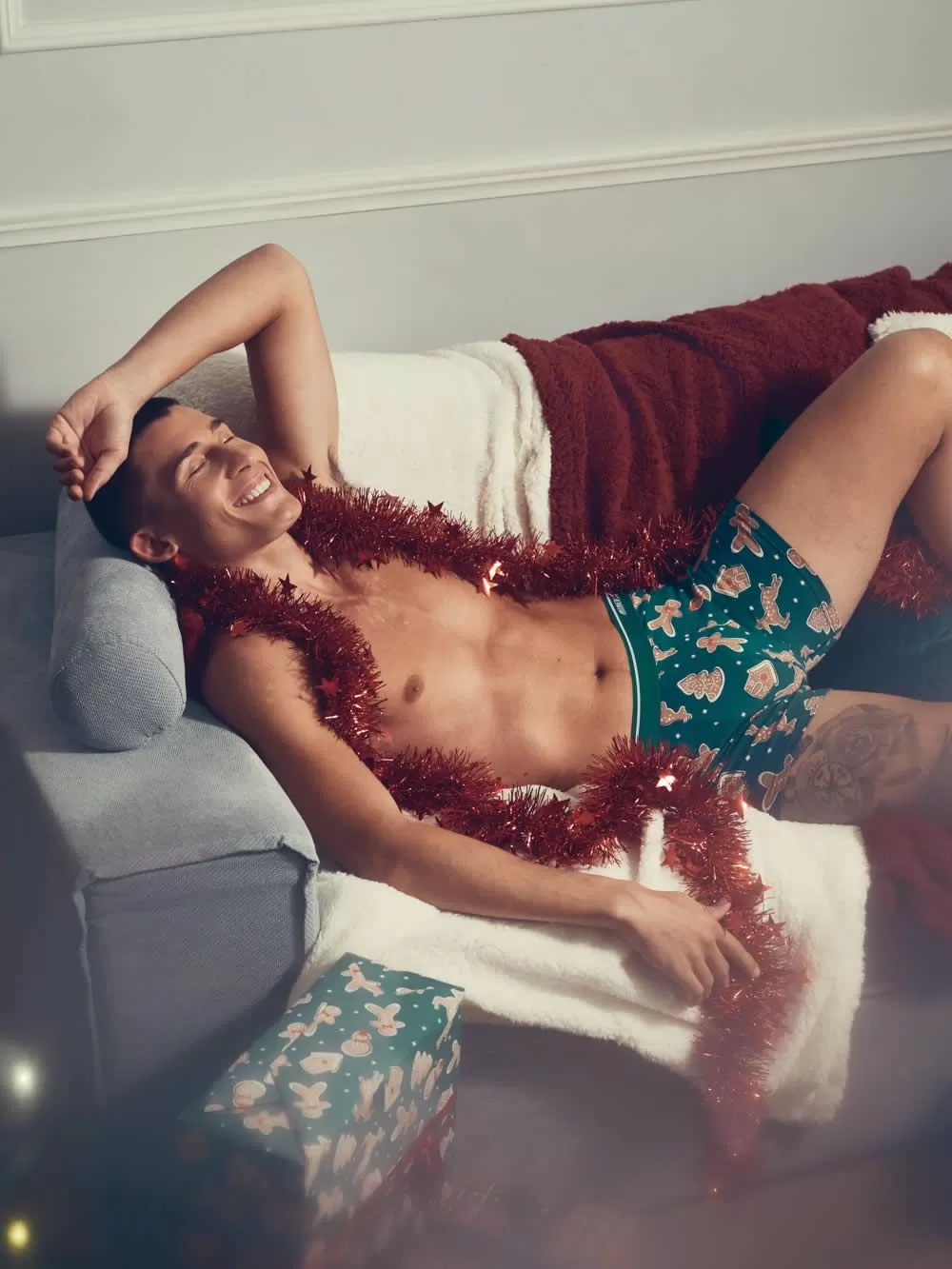 Ανδρικό Μπόξερ MINERVA Xmas Biscuit - Ελαστικό Βαμβάκι - Πακέτο με 2 