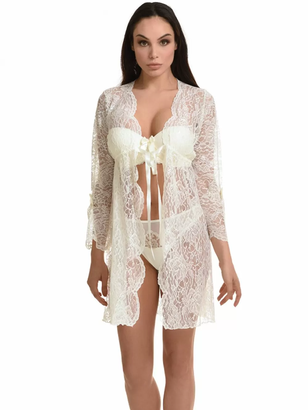 MISS ROSY Ρόμπα - Floral Δαντέλα - Νυφική Πρόταση 