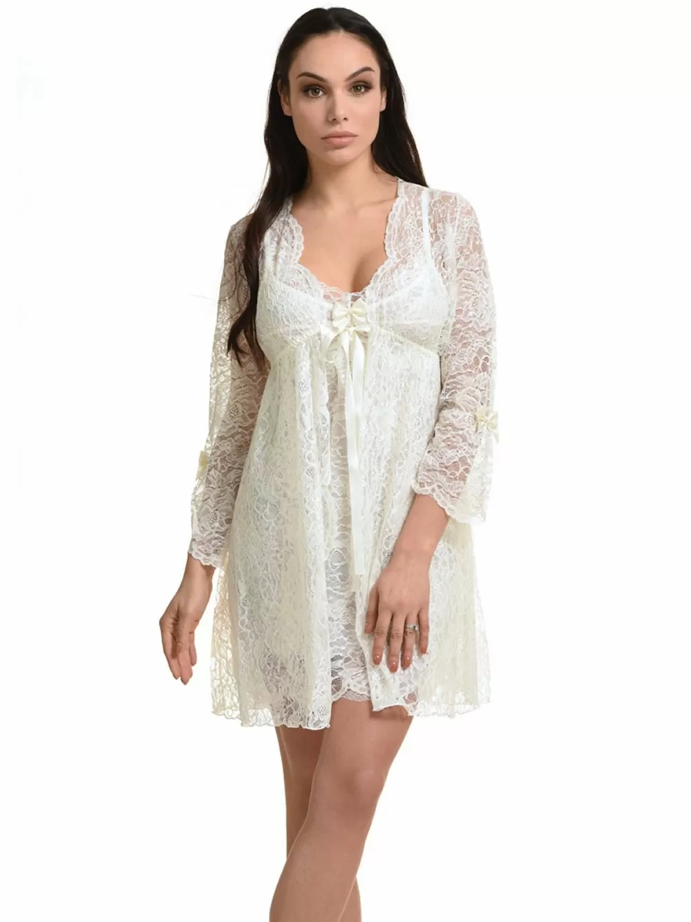 MISS ROSY Ρόμπα - Floral Δαντέλα - Νυφική Πρόταση 