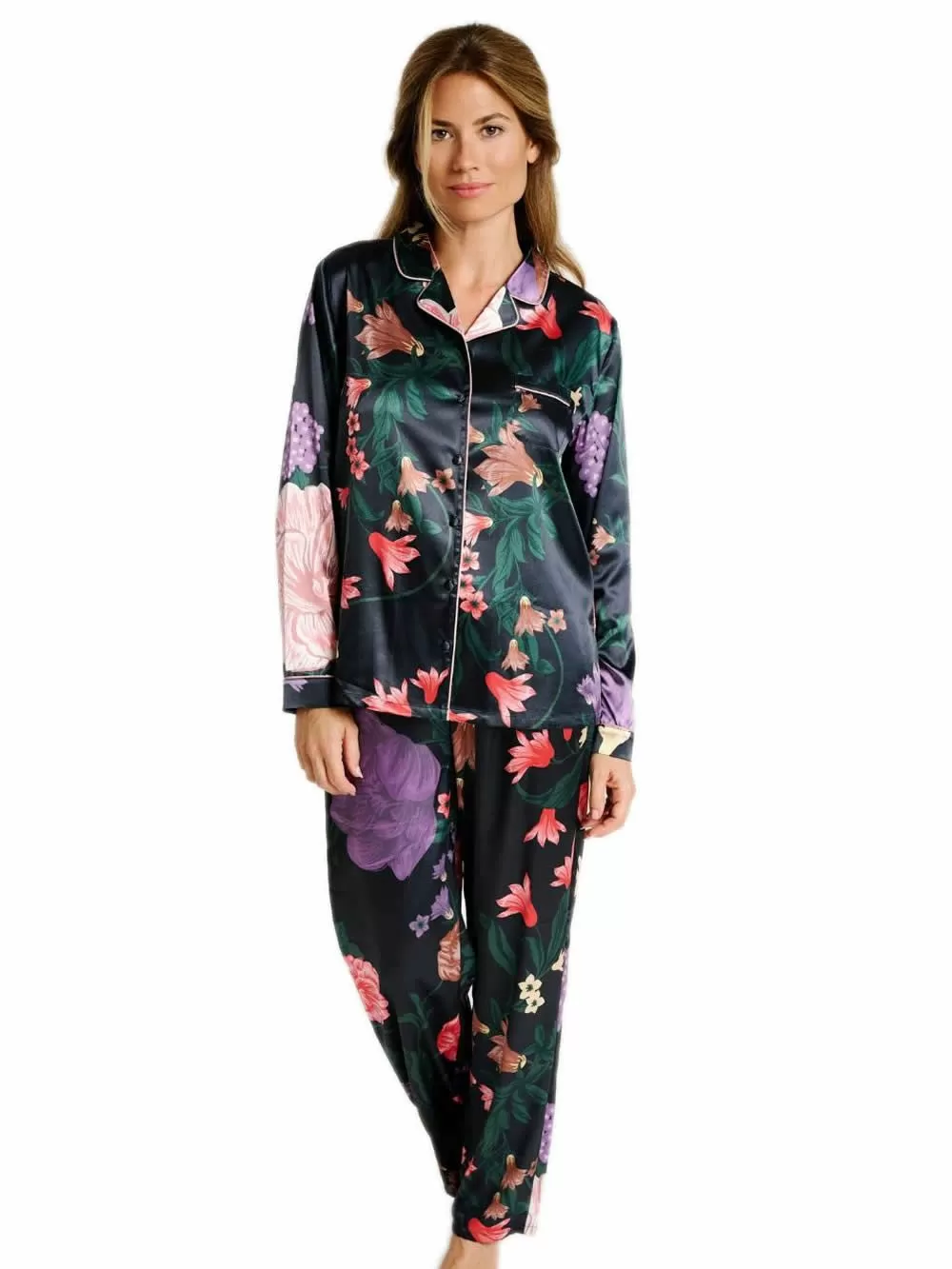 Γυναικεία Πυτζάμα Πολυτελείας MUYDEMI Floral - Απαλό Σατέν
