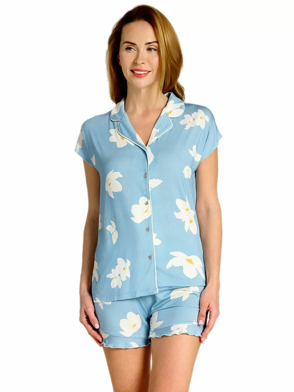 Γυναικεία Πυτζάμα MUYDEMI - 100% Βαμβακερή - Floral & Βολάν