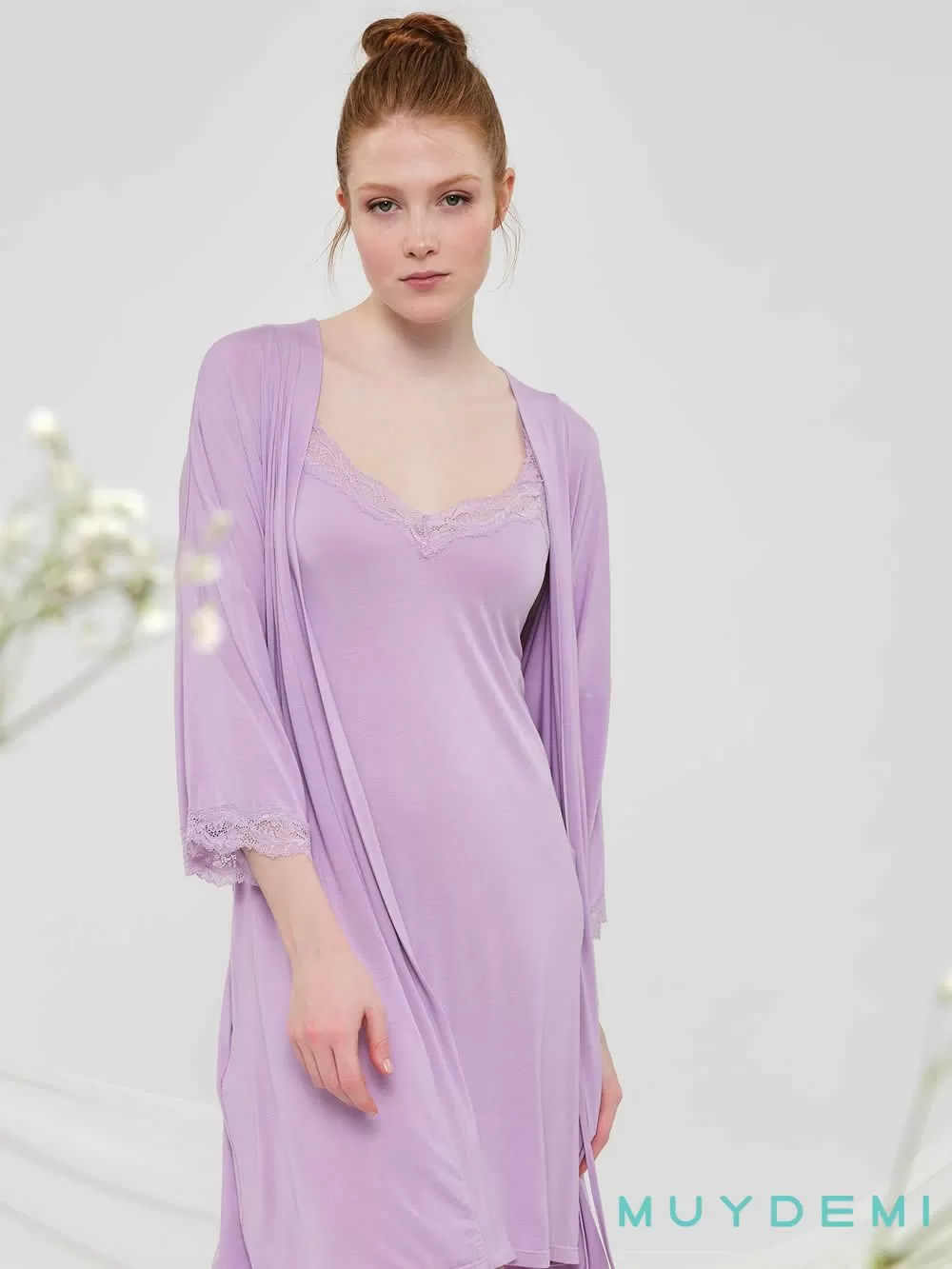 Γυναικείο Νυχτικό MUYDEMI - Απαλό Viscose & Δαντέλα