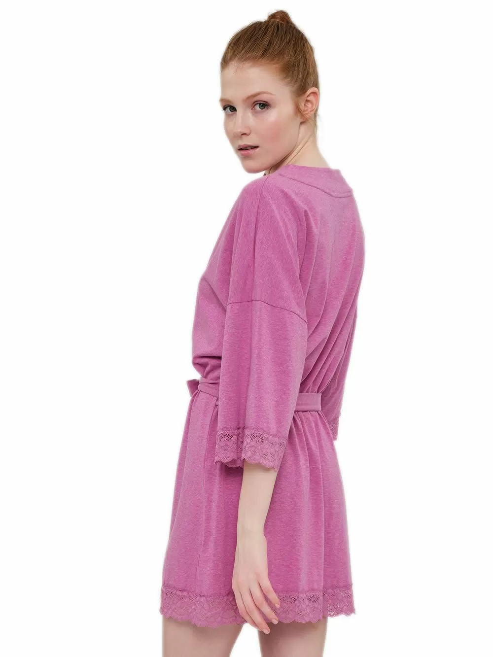 Γυναικεία Ρόμπα MUYDEMI - Ελαστικό Βαμβάκι & Δαντέλα