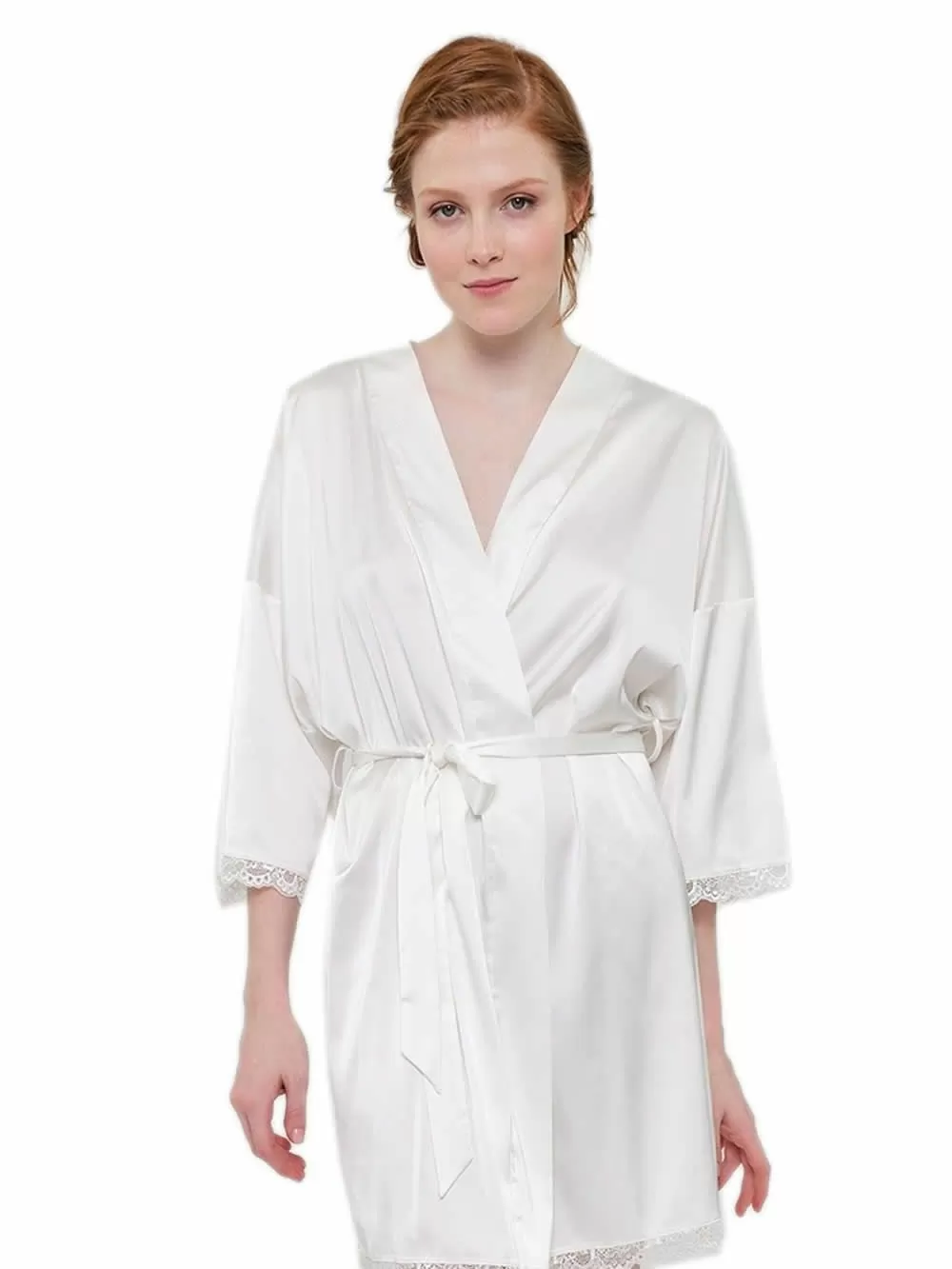 Γυναικεία Ρόμπα MUYDEMI - Απαλό Σατέν & Δαντέλα - Bridal