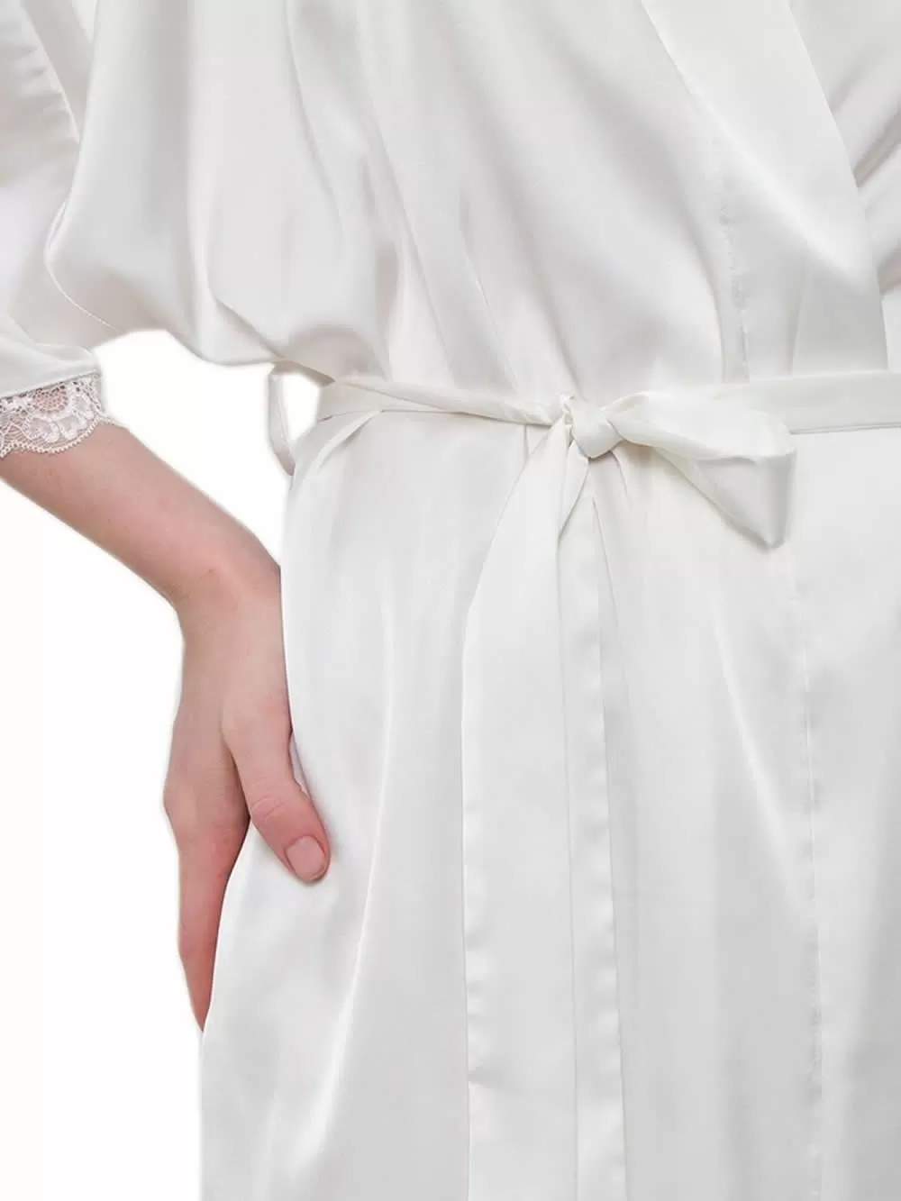 Γυναικεία Ρόμπα MUYDEMI - Απαλό Σατέν & Δαντέλα - Bridal