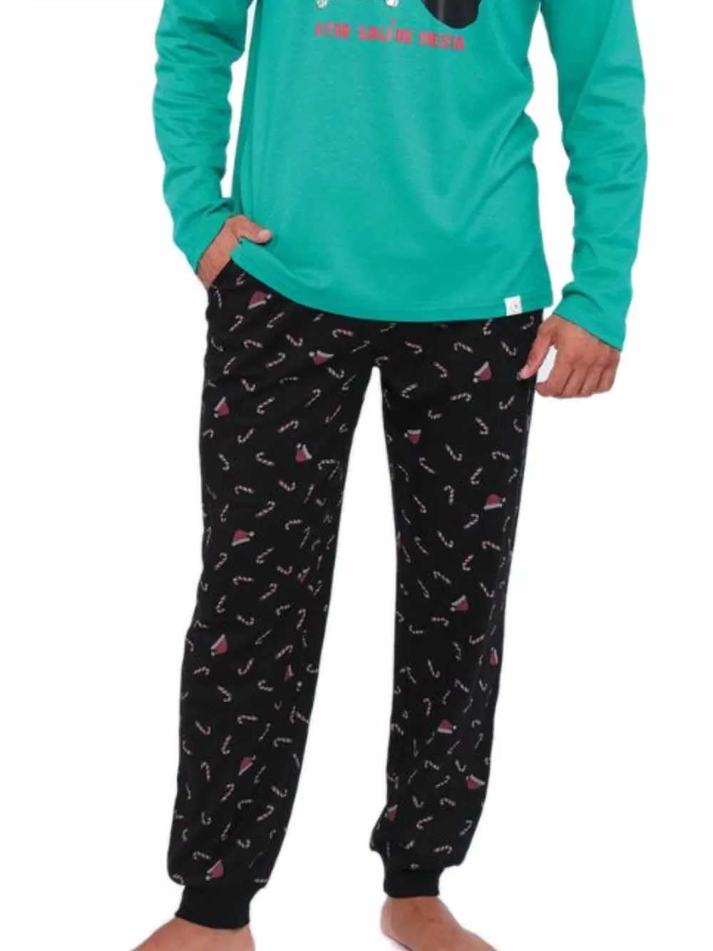 Ανδρική Πυτζάμα MUYDEMI I’m Late Because Xmas - 100% Βαμβακερή