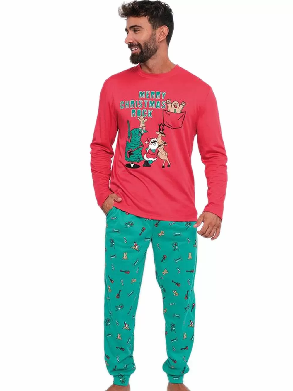 Ανδρική Πυτζάμα MUYDEMI Merry Christmas Rock - Ποιοτικό Βαμβάκι