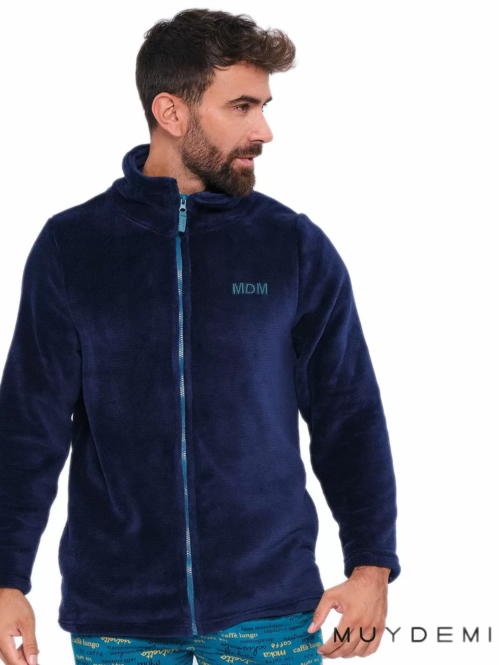 Ανδρική Ρόμπα Ζακέτα MUYDEMI - Extra Ζεστό & Απαλό Fleece 