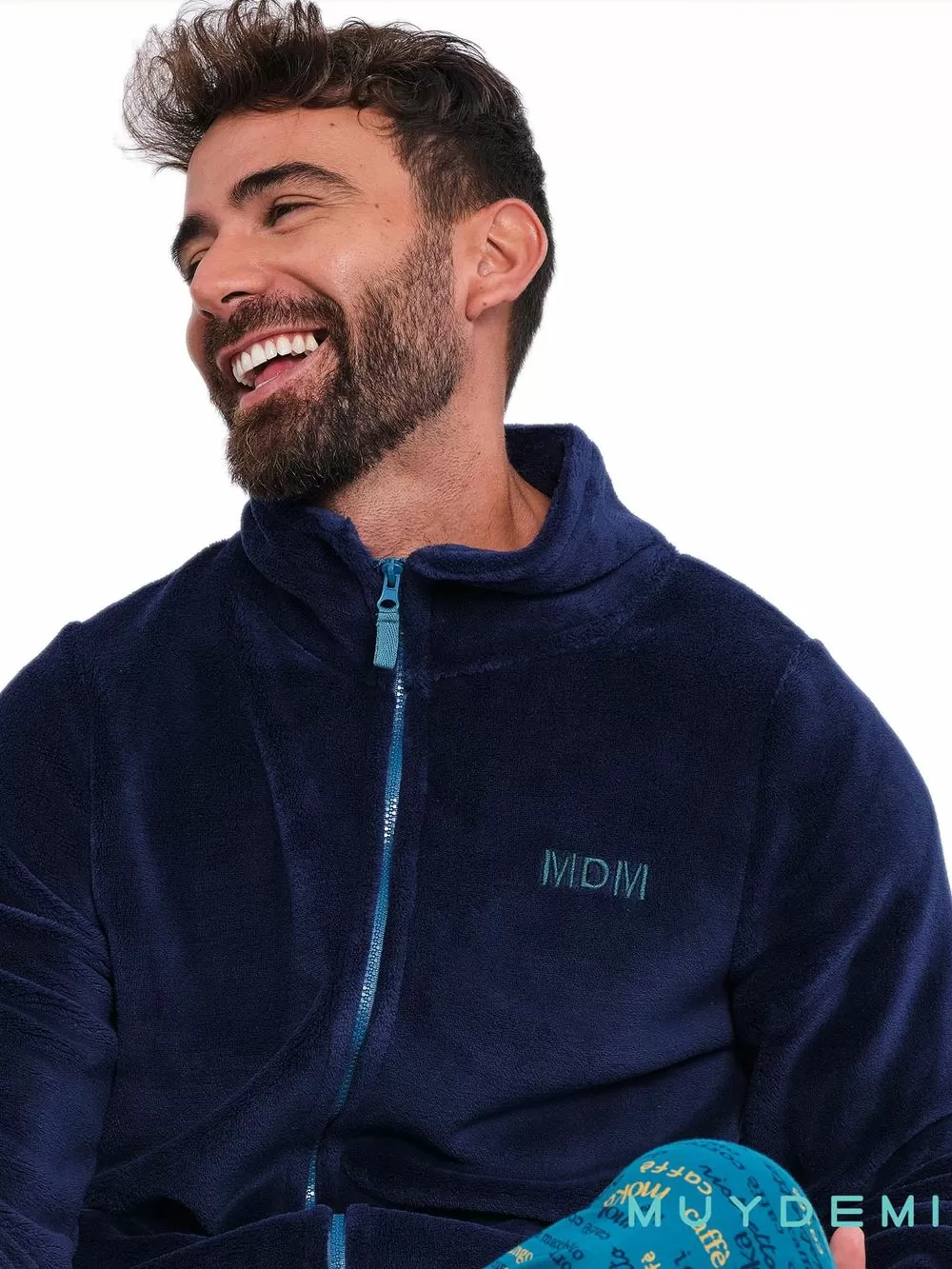 Ανδρική Ρόμπα Ζακέτα MUYDEMI - Extra Ζεστό & Απαλό Fleece 