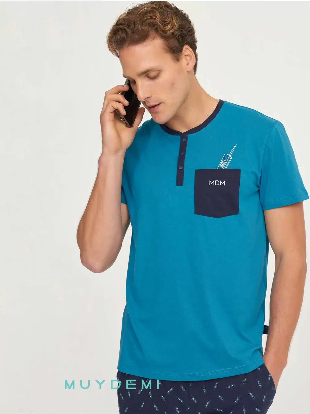 Ανδρική Πυτζάμα MUYDEMI - 100% Βαμβακερή 