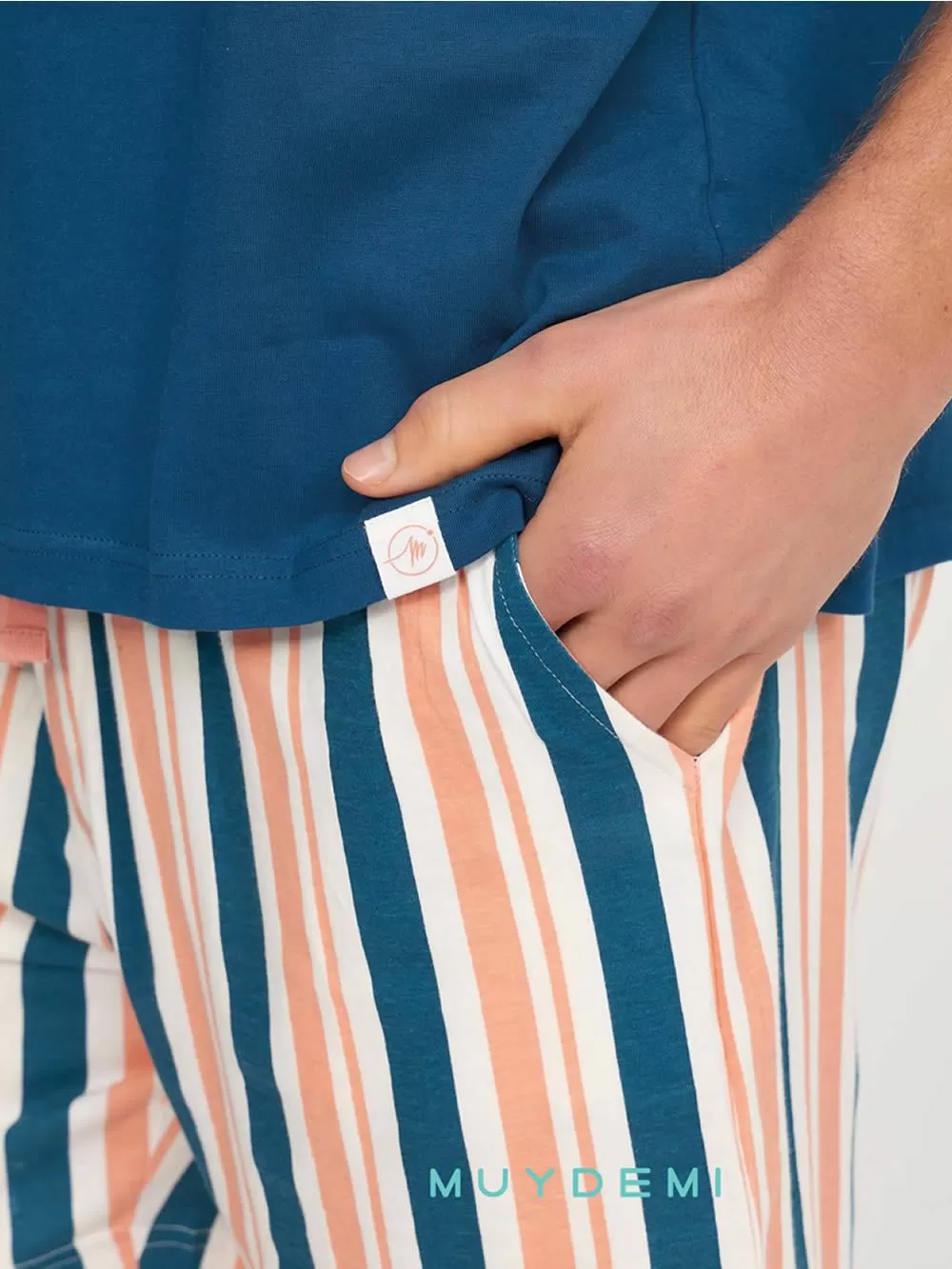 Ανδρική Πυτζάμα MUYDEMI Deluxe - 100% Βαμβακερή 