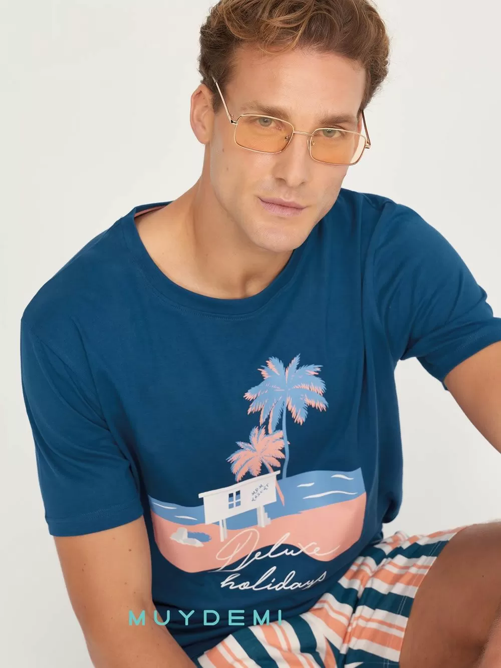 Ανδρική Πυτζάμα MUYDEMI Deluxe - 100% Βαμβακερή 