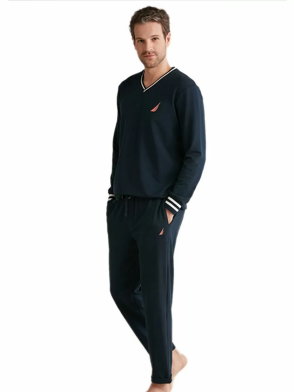 Ανδρική Πυτζάμα NAUTICA - Γεμάτο Viscose Ύφασμα