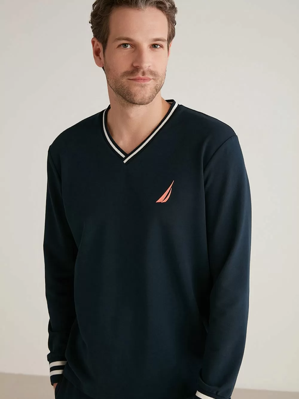 Ανδρική Πυτζάμα NAUTICA - Γεμάτο Viscose Ύφασμα