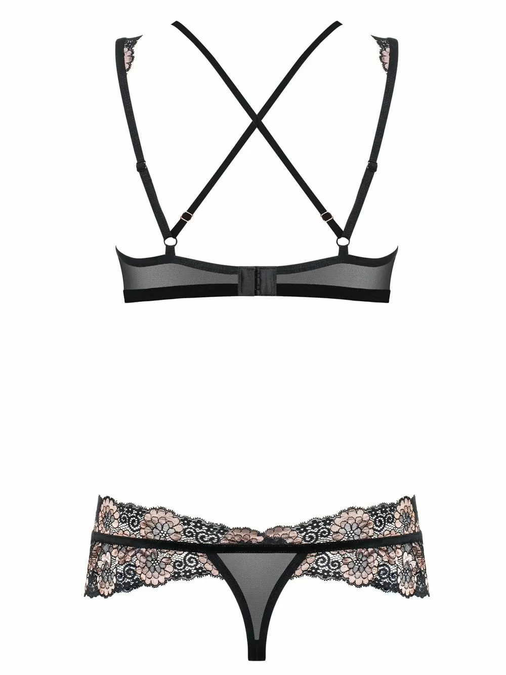 OBSESSIVE 873 Κορμάκι - Ελαστικές Λωρίδες - Floral Δαντέλα