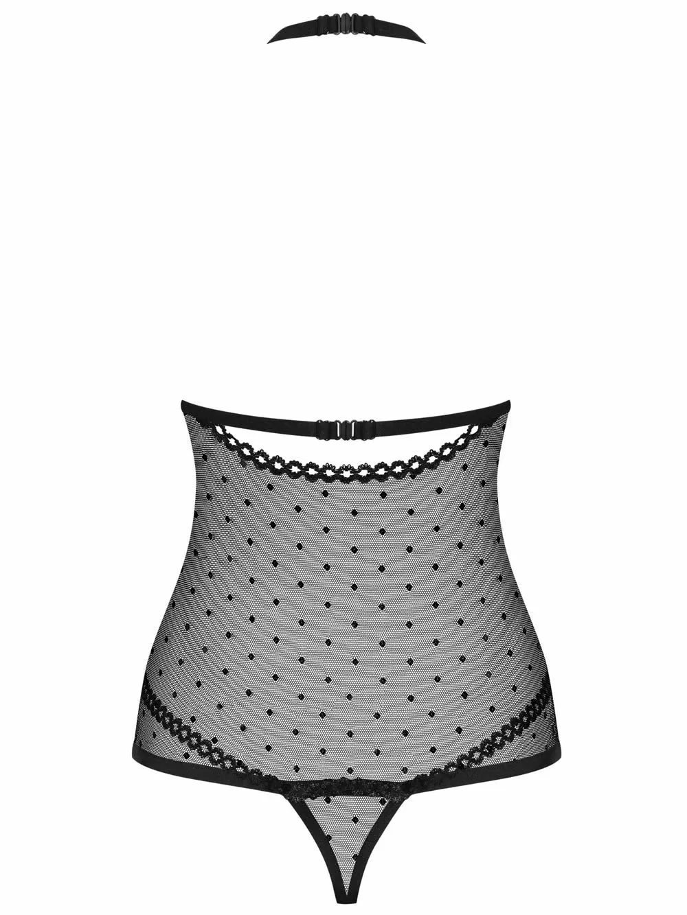 OBSESSIVE Κορμάκι 876 - Σατινέ Διαφάνεια & Dots Πουά Σχέδιο 