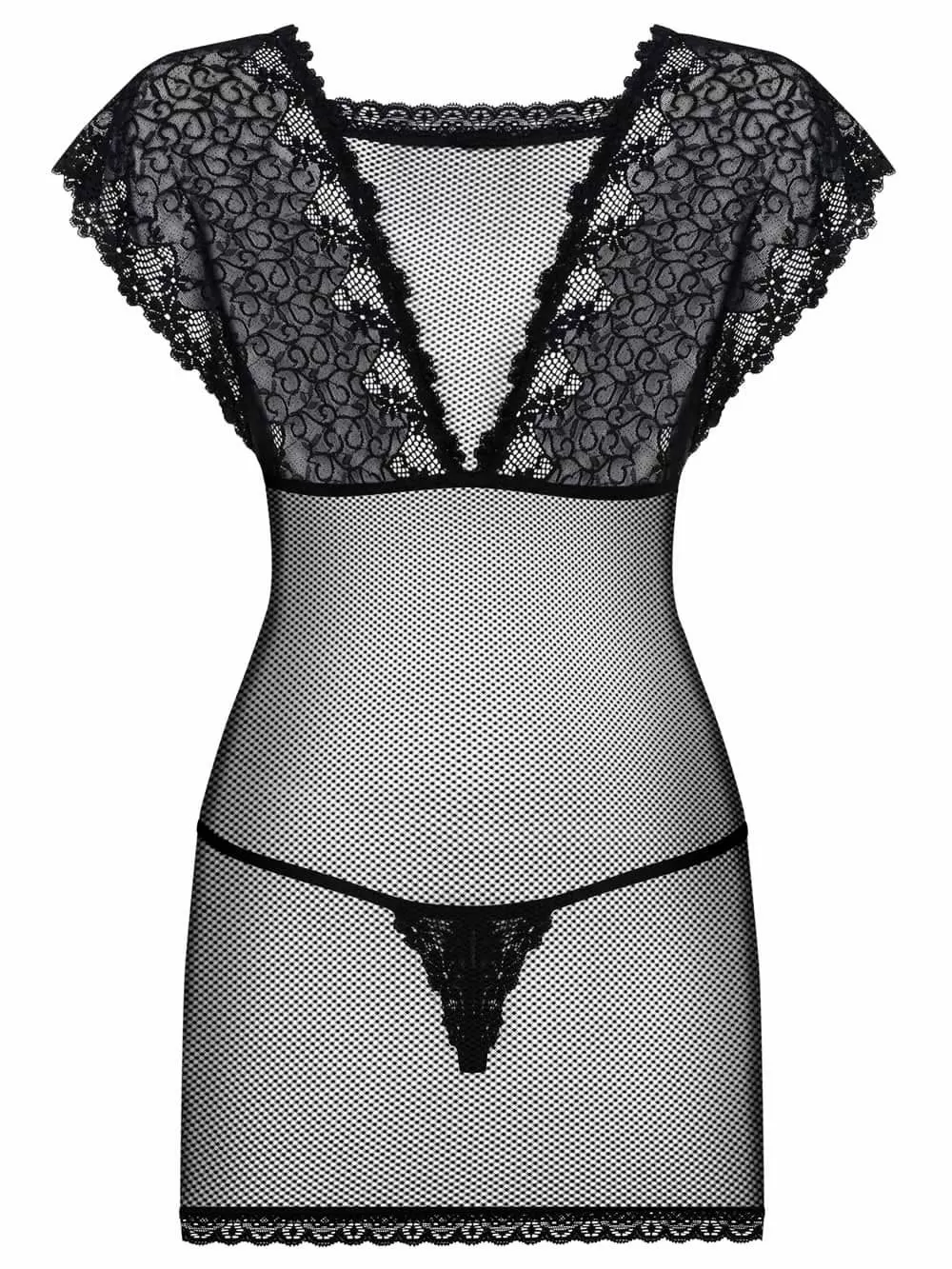 Obsessive Set Νυχτικό & String 821 - Δαντέλα & Δίχτυ 