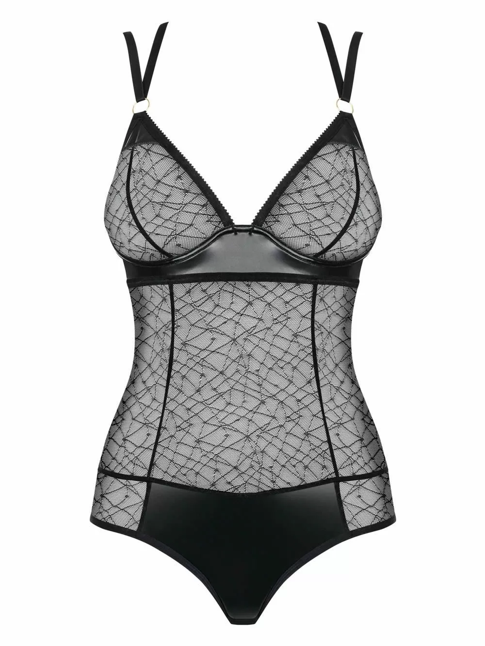OBSESSIVE Κορμάκι 859 - Σατινέ Διαφάνεια & Δαντέλα 