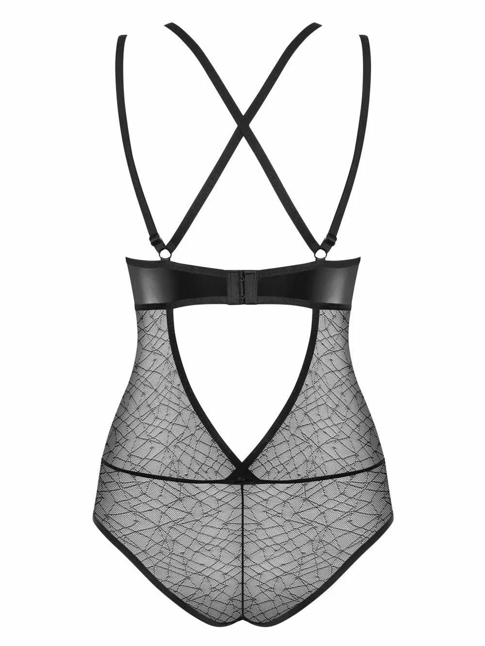 OBSESSIVE Κορμάκι 859 - Σατινέ Διαφάνεια & Δαντέλα 