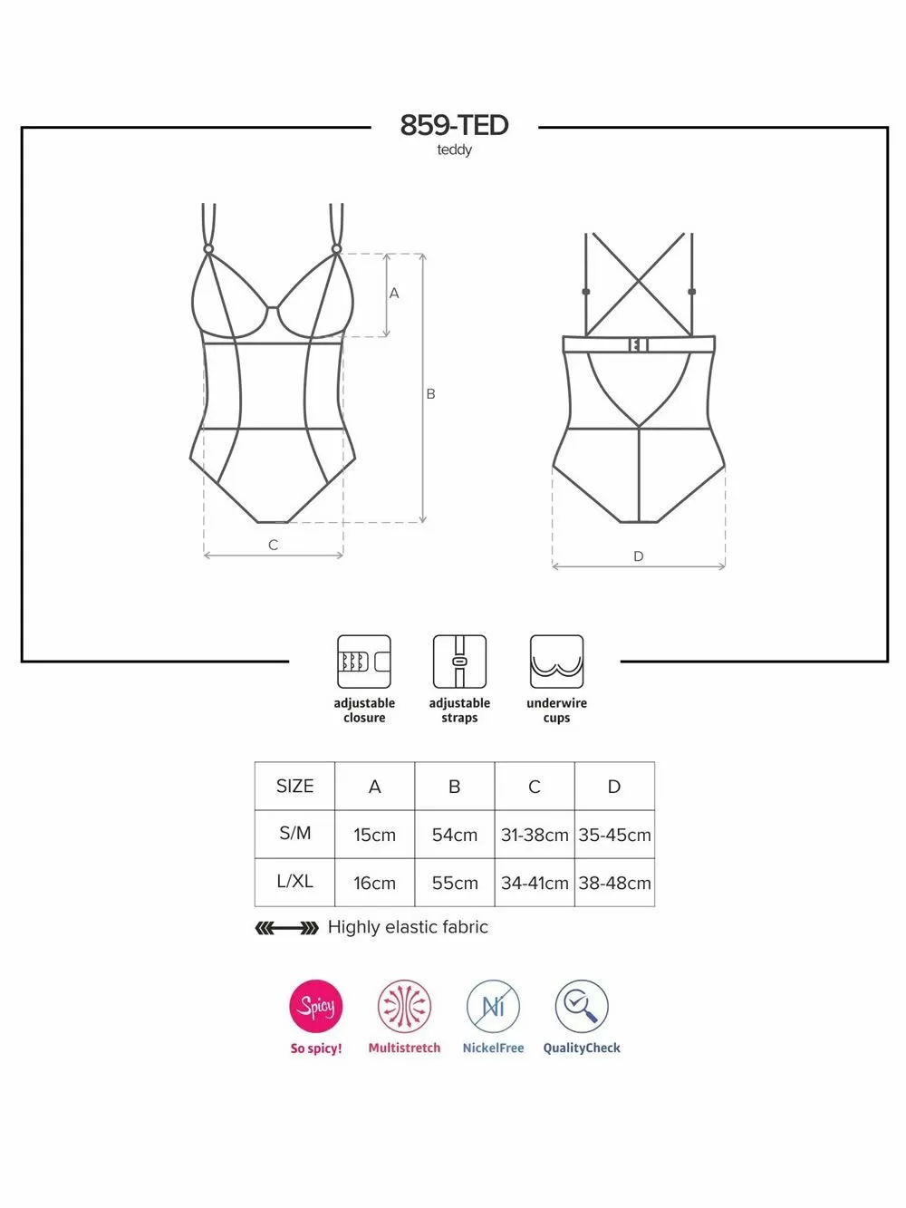 OBSESSIVE Κορμάκι 859 - Σατινέ Διαφάνεια & Δαντέλα 