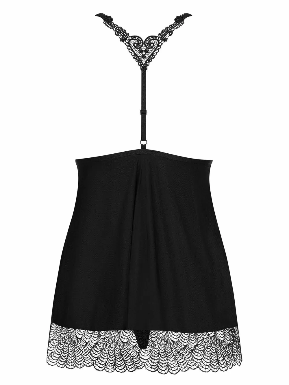 OBSESSIVE Chiccanta Set Babydoll & String - Σατινέ Ύφασμα & Πλεχτή Δαντέλα