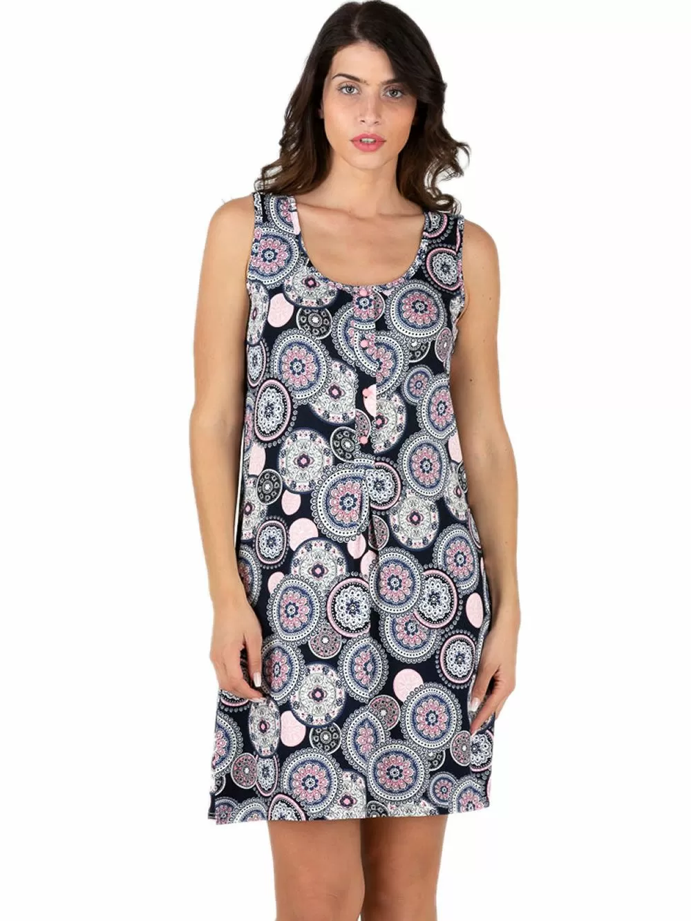 Φόρεμα RACHEL - Αέρινο Ύφασμα - All Over Σχέδιο & Κουμπιά 