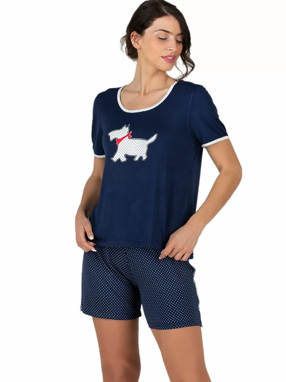 Γυναικεία Πυτζάμα RACHEL - Απαλό Viscose - Dots Πουά