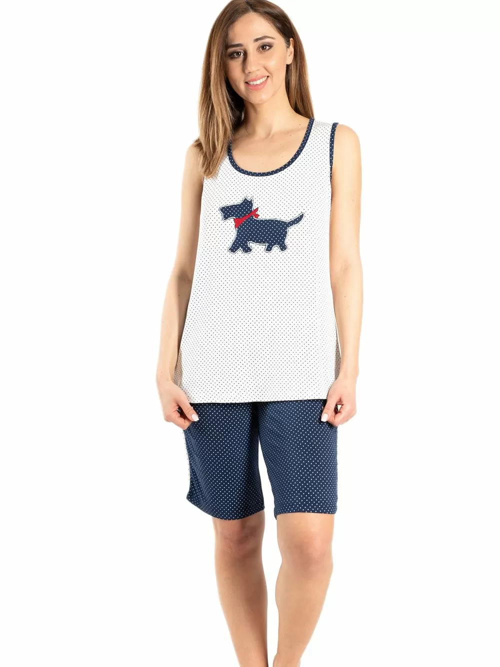 Γυναικεία Πυτζάμα RACHEL - Απαλό Viscose - Dots Πουά 