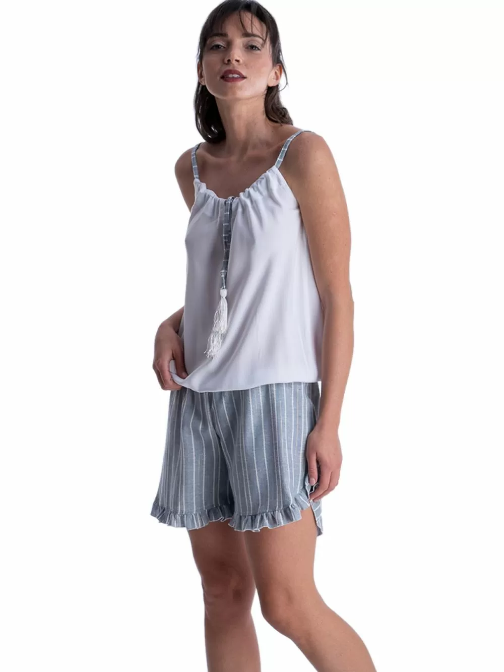 Ολόσωμο Σορτς Outwear RACHEL - Αέρινο Viscose - Lurex Σχέδιο 