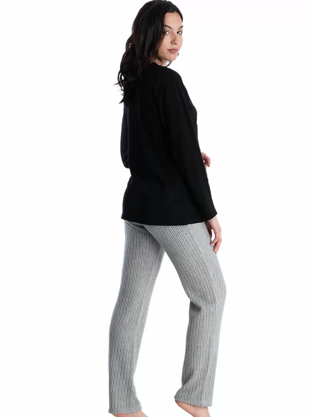 Πυτζάμα Γυναικεία RACHEL - Ποιοτικό Βαμβάκι - Πλεκτό Παντελόνι 