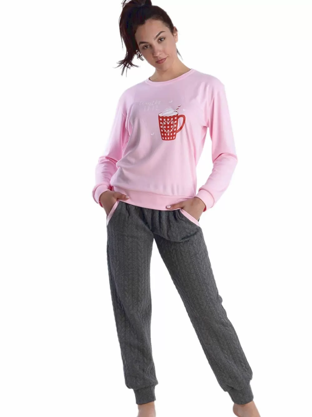 Φόρμα Πυτζάμα Γυναικεία RACHEL - Γεμάτο Βαμβάκι & Fleece 