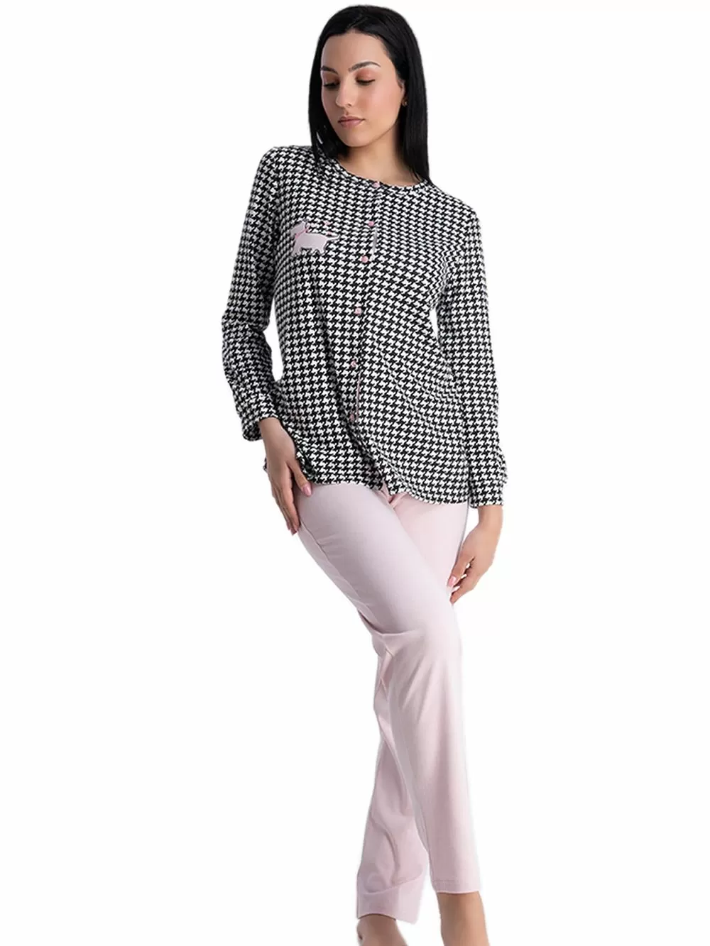 Γυναικεία Πυτζάμα RACHEL - Γεμάτο Βαμβάκι - Κουμπιά