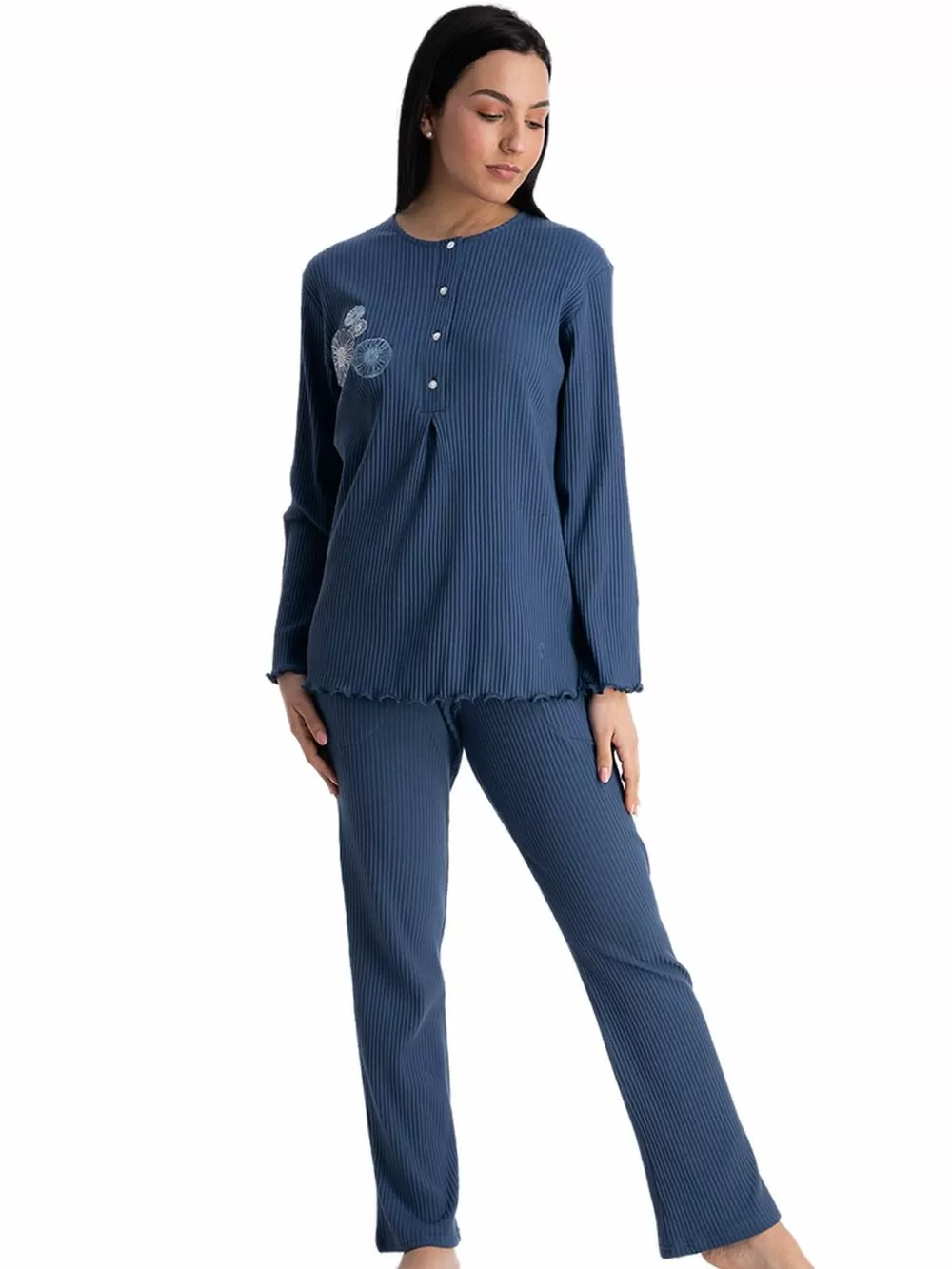 Γυναικεία Πυτζάμα RACHEL - Γεμάτο Βαμβάκι - Κουμπιά 