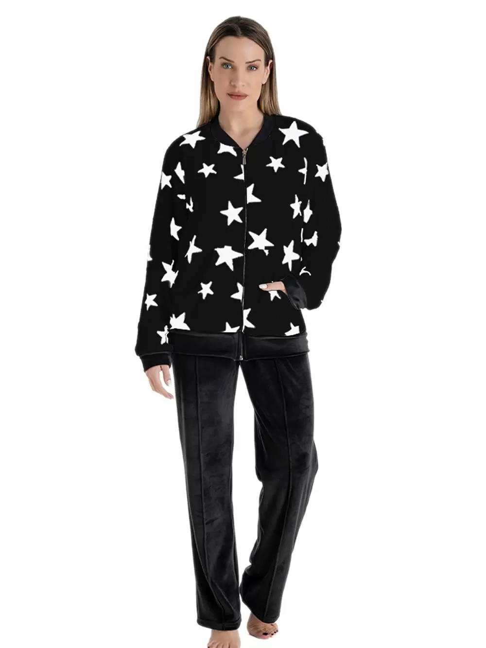 Γυναικεία Πυτζάμα RACHEL Stars - Ζεστό & Απαλό Fleece