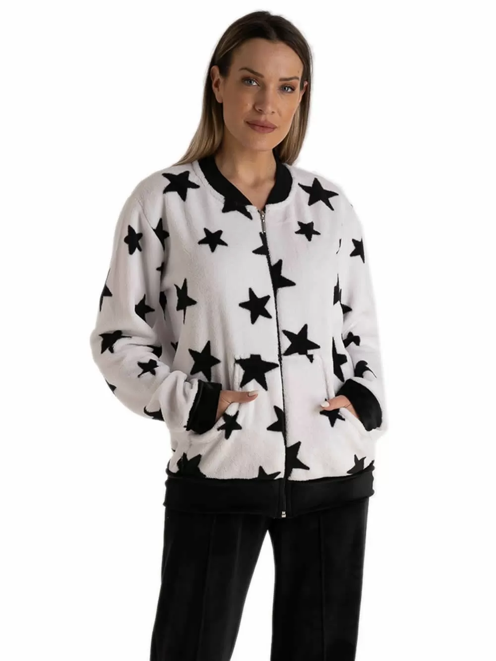 Γυναικεία Πυτζάμα RACHEL Stars - Ζεστό & Απαλό Fleece