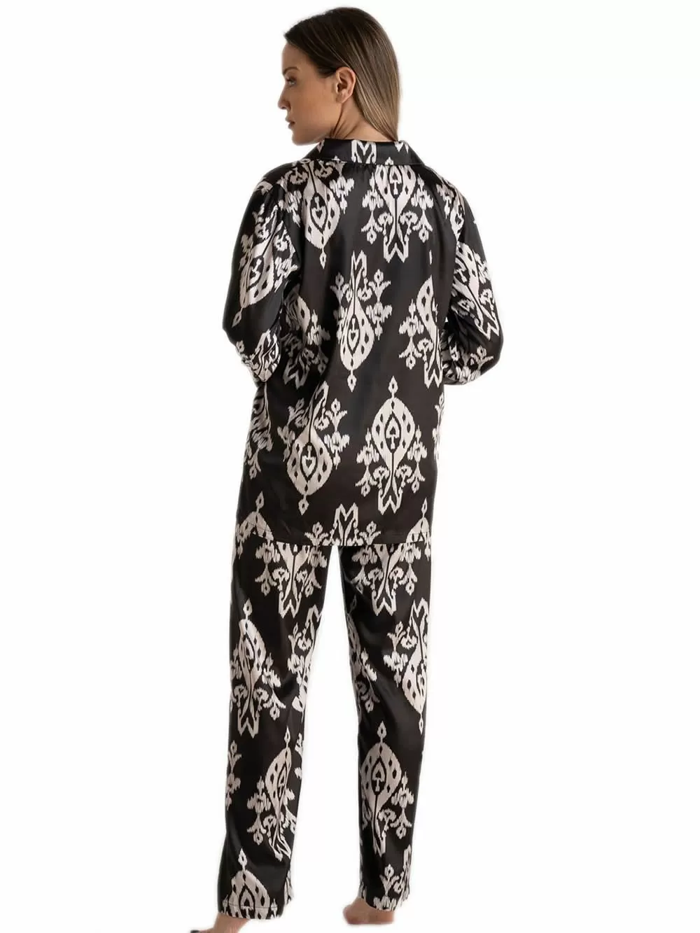 Γυναικεία Πυτζάμα Πολυτελείας RACHEL - Απαλό Σατέν - Ethnic Σχέδιο