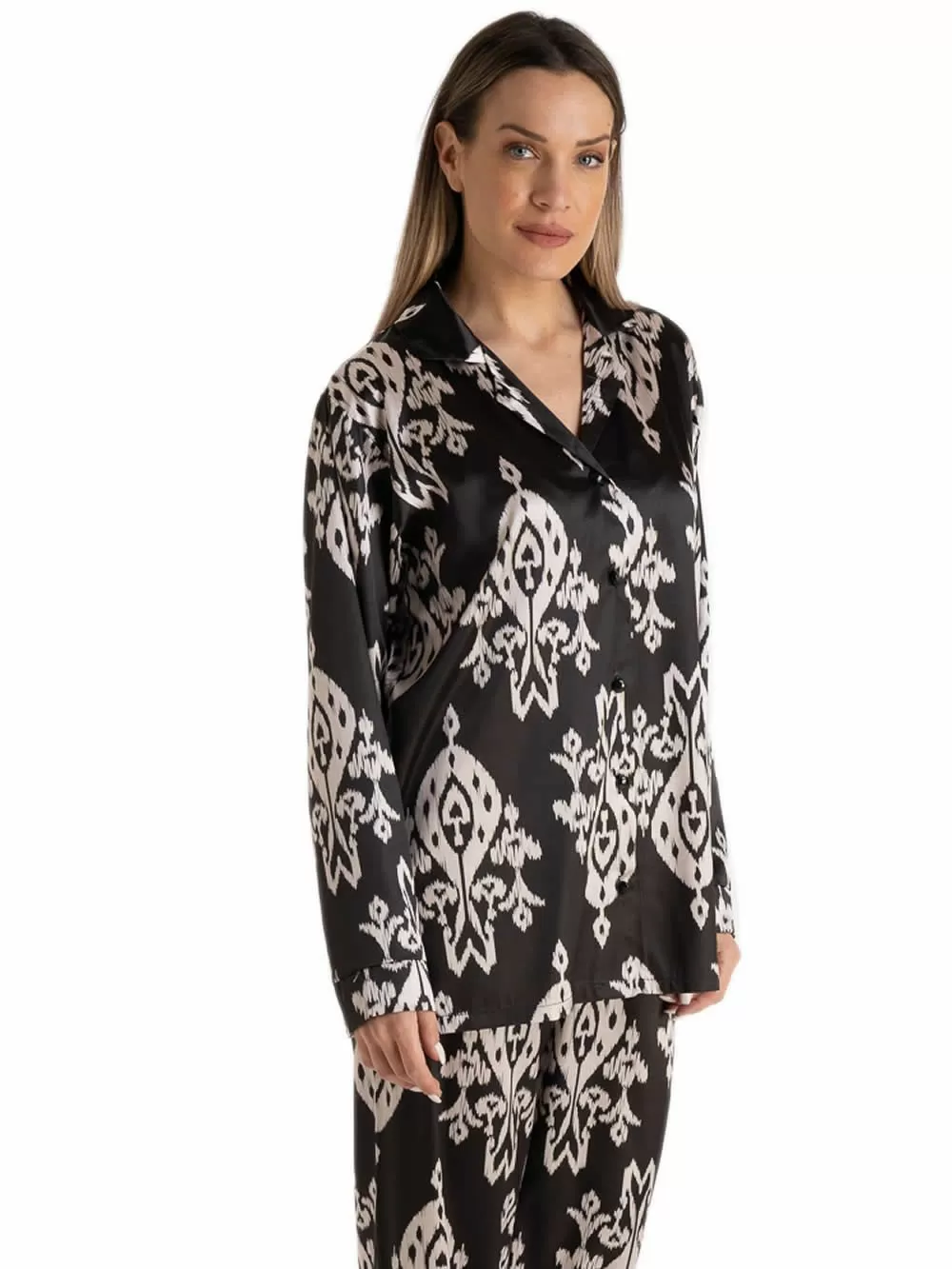 Γυναικεία Πυτζάμα Πολυτελείας RACHEL - Απαλό Σατέν - Ethnic Σχέδιο