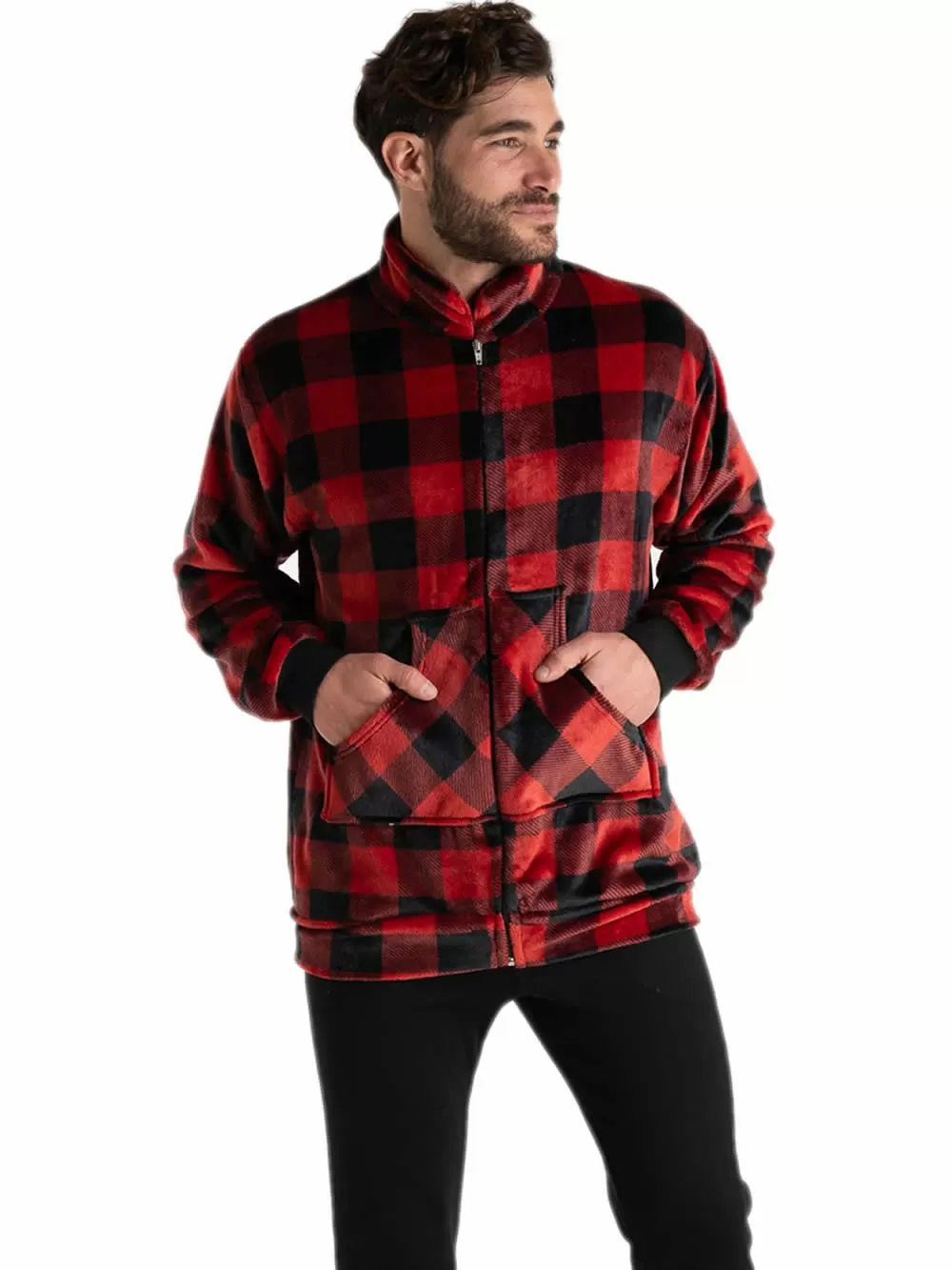 Ανδρική Ζακέτα RACHEL - Βελούδινο Fleece - Καρό Σχέδιο