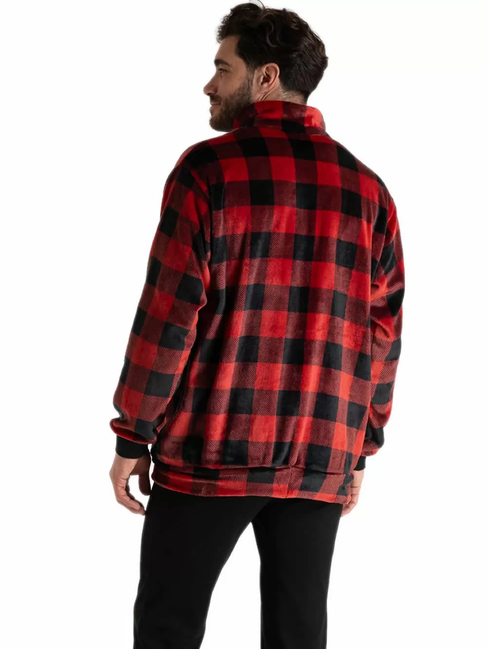 Ανδρική Ζακέτα RACHEL - Βελούδινο Fleece - Καρό Σχέδιο