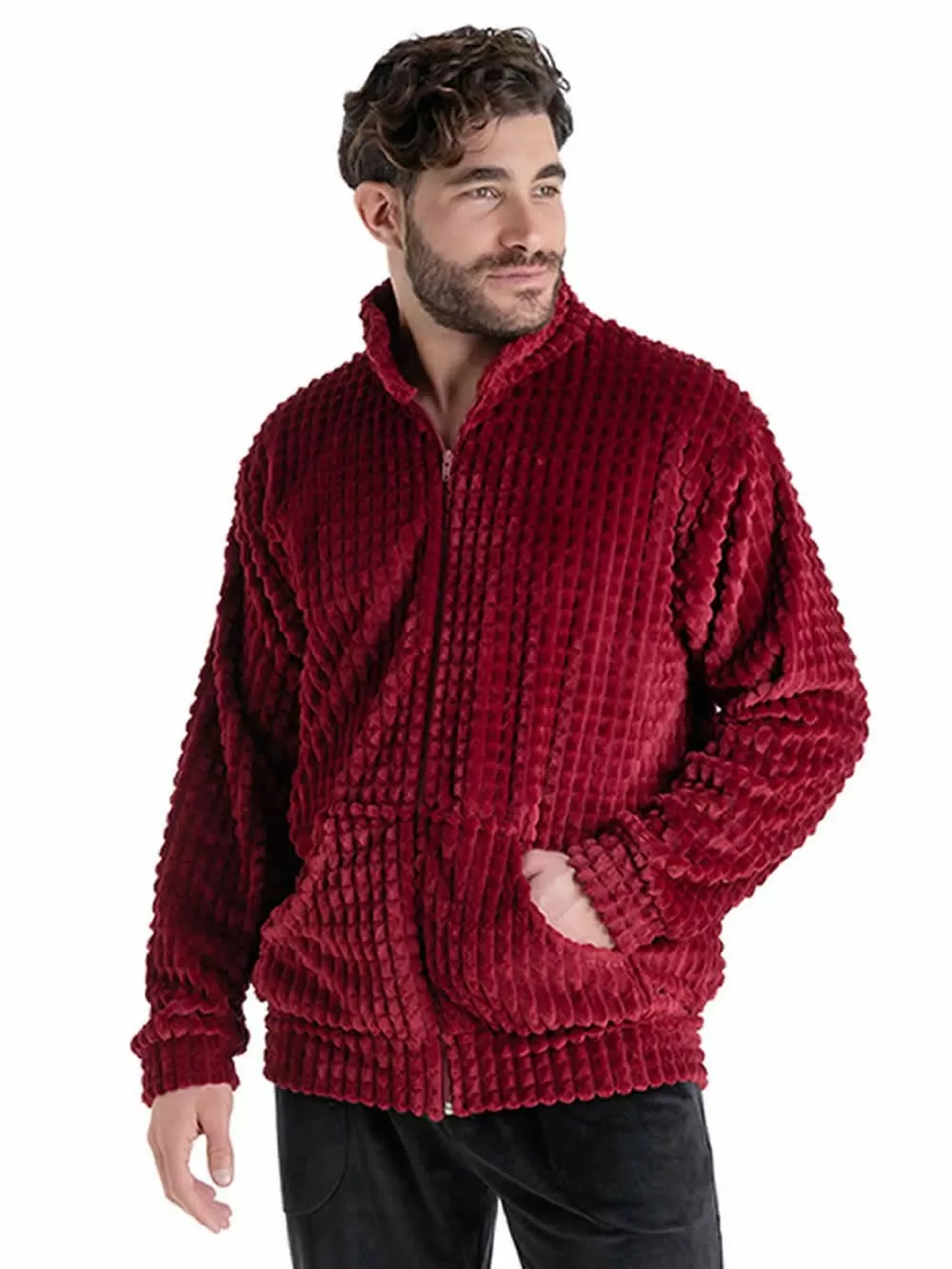 Ανδρική Ρόμπα RACHEL - Βελούδινο Fleece - Ανάγλυφο Σχέδιο