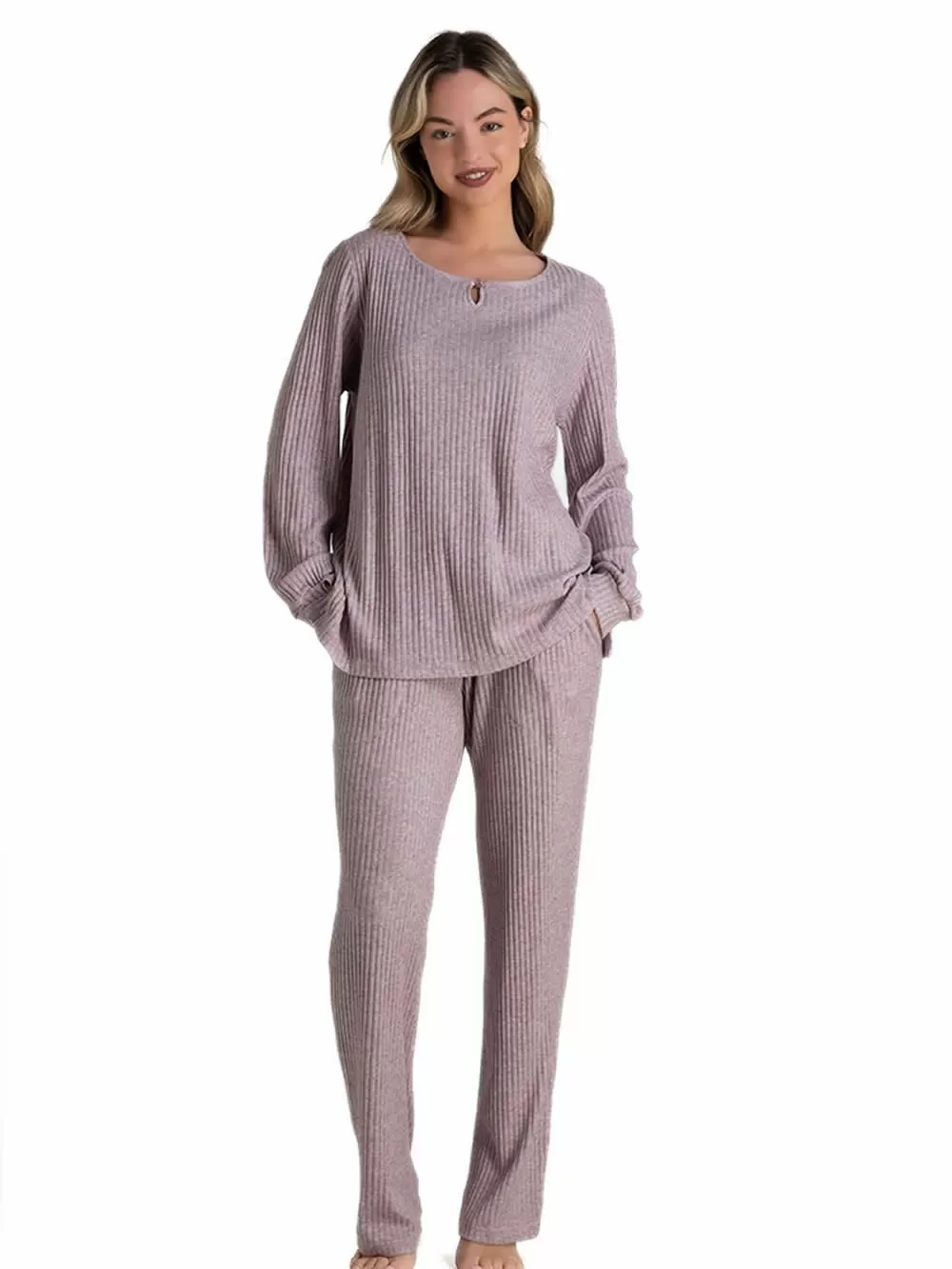 Γυναικεία Πυτζάμα Loungewear RACHEL - Πλεκτό Σχέδιο - Απαλό Viscose