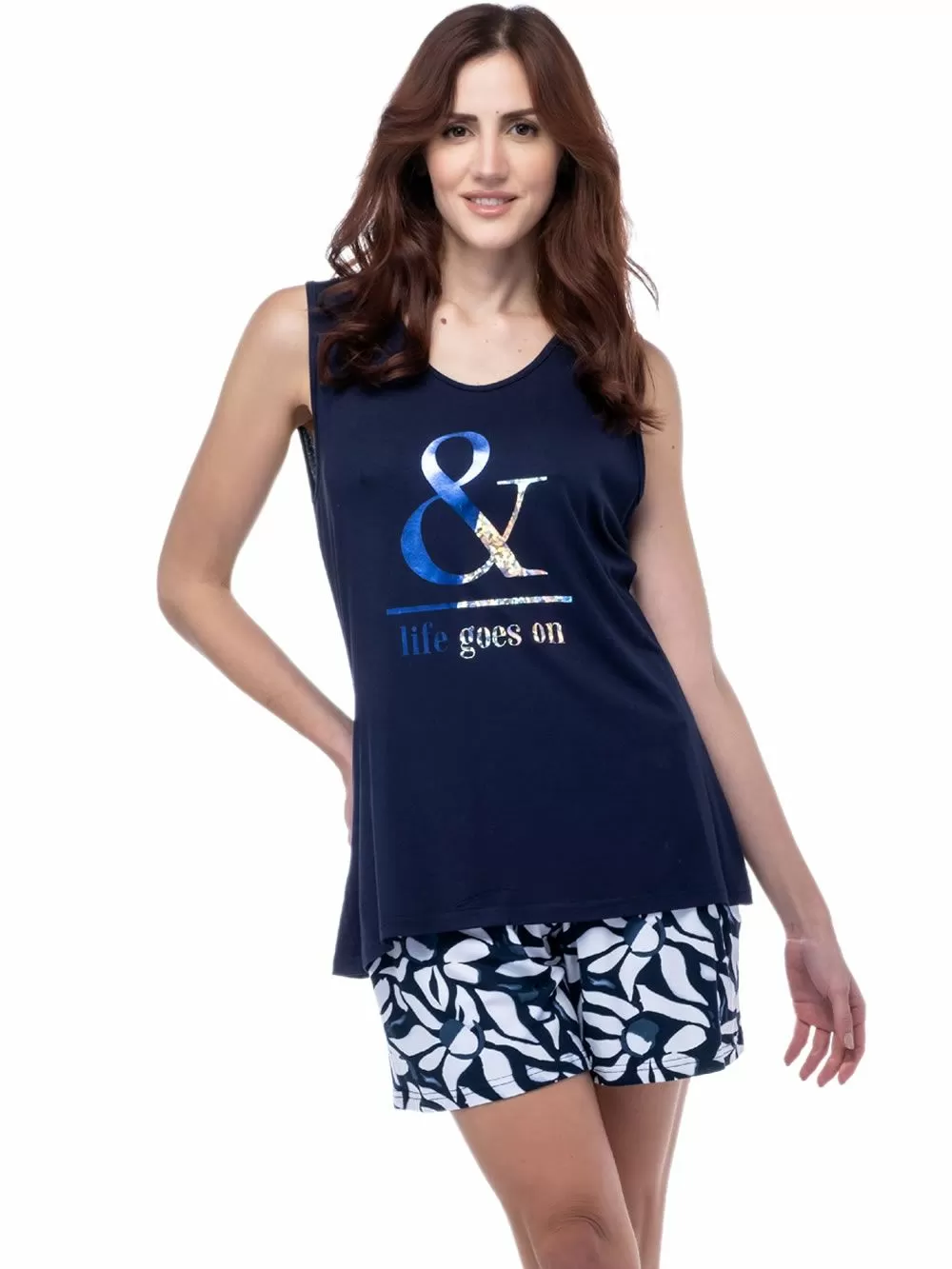 Πυτζάμα SECRET POINT - Απαλό Viscose - Lurex Σχέδιο 