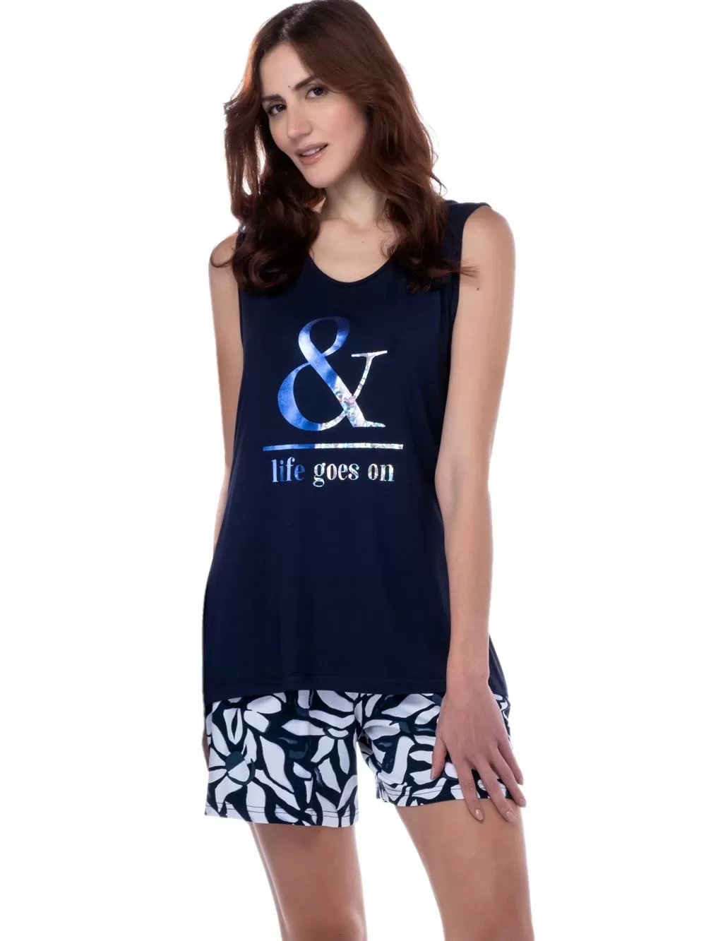 Πυτζάμα SECRET POINT - Απαλό Viscose - Lurex Σχέδιο 