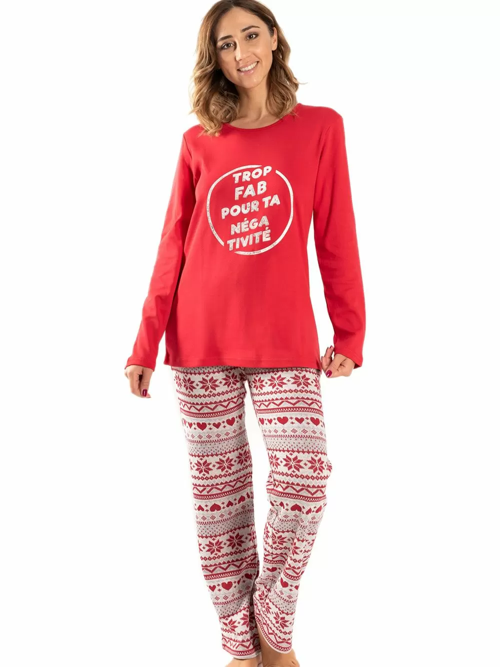 Πυτζάμα SECRET POINT - 100% Βαμβακερή - Ιριδίζων & Πλεχτό Σχέδιο 