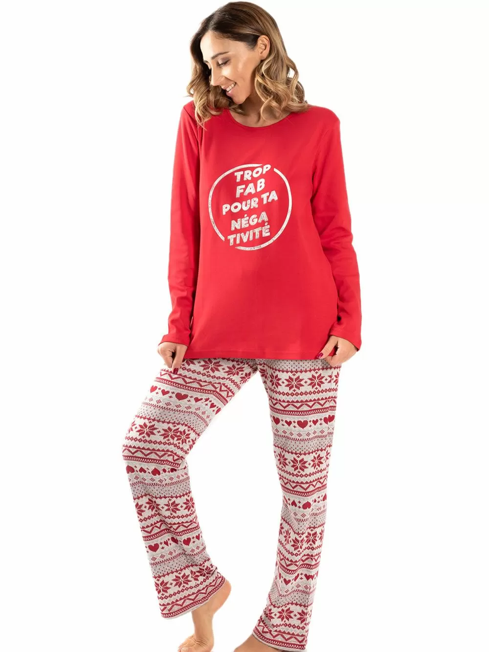 Πυτζάμα SECRET POINT - 100% Βαμβακερή - Ιριδίζων & Πλεχτό Σχέδιο 